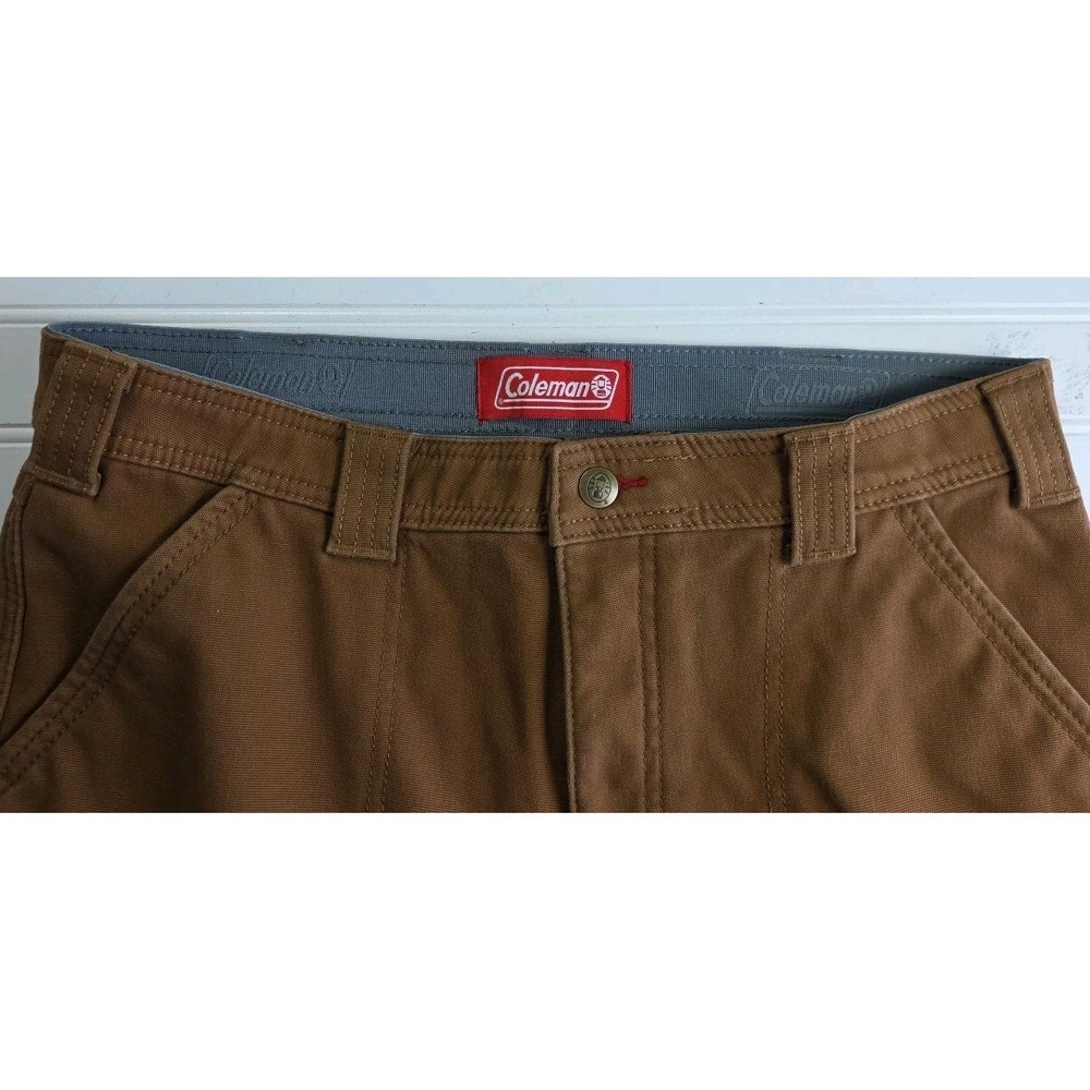 Coleman Men's Fleece Lined Canvas Work Utility Pants Brown Tan 32x30 Winter Warm